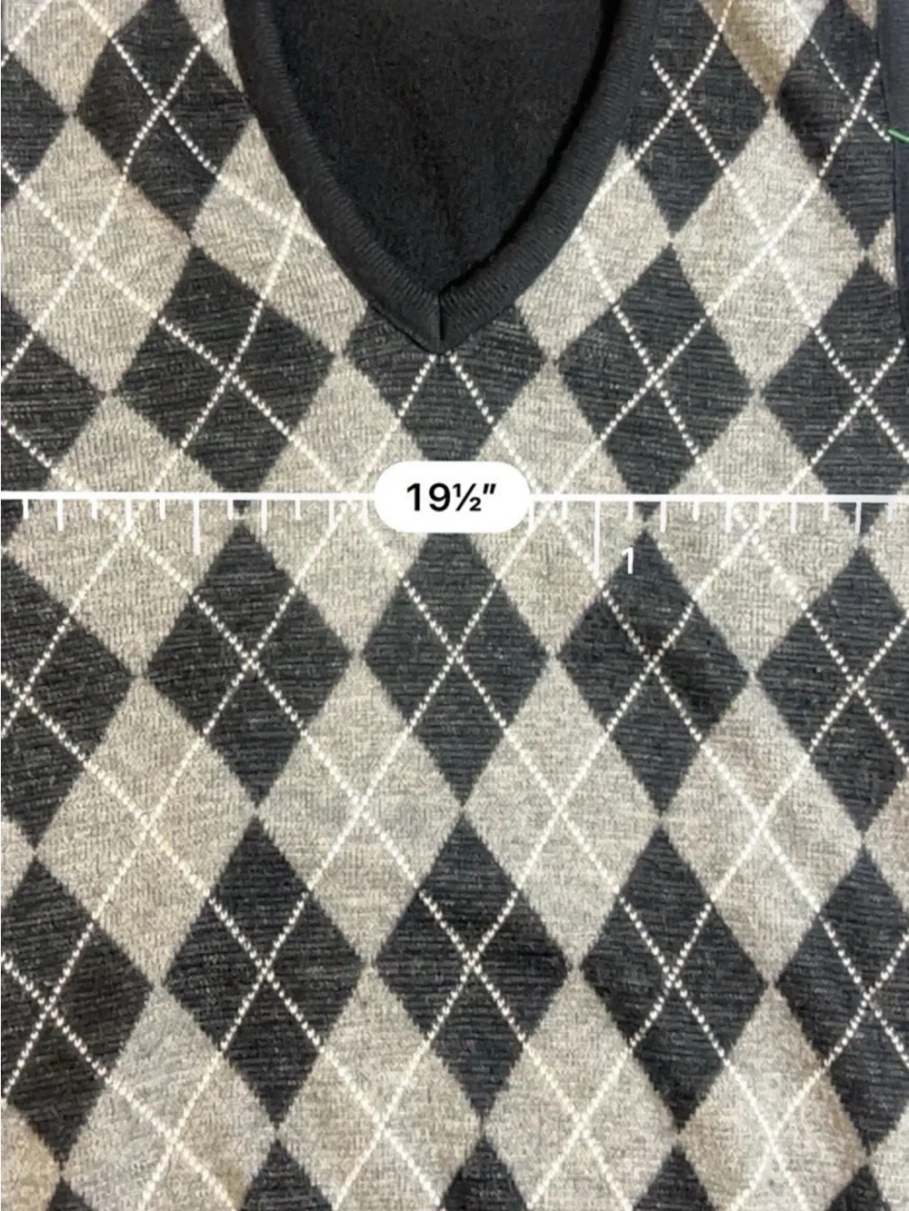 Vintage Gray & Black V-Neck Sweater Vest-Briarcliff USA M Dark Academia Preppy